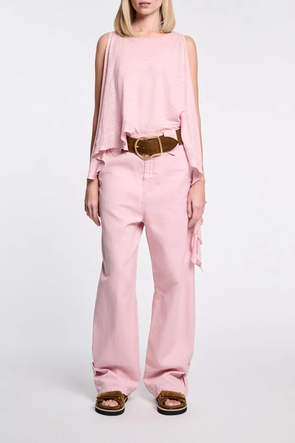Suede sandals with Velcro straps - Image 2