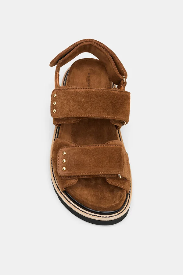 Suede sandals with Velcro straps - Image 6