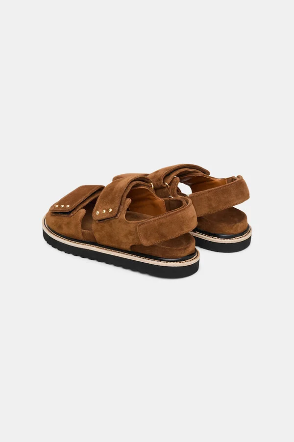 Suede sandals with Velcro straps - Image 7