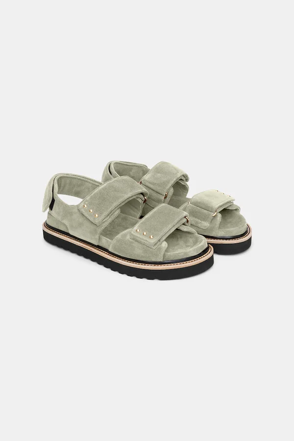 Suede sandals with Velcro straps - Image 7