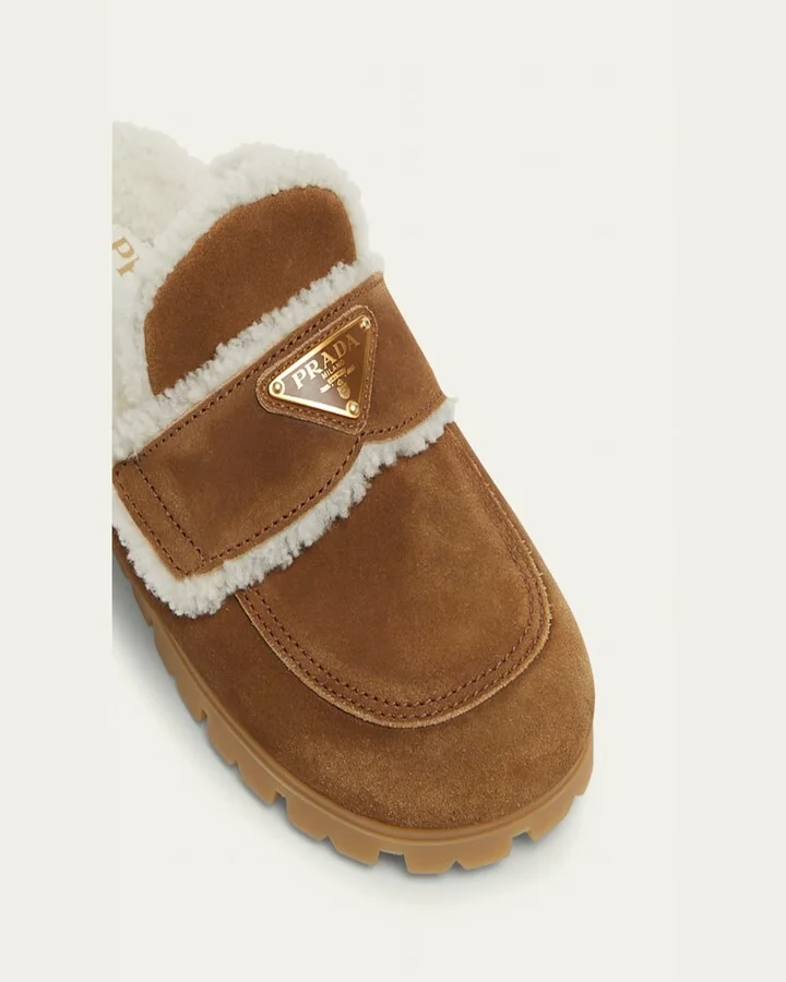 Suede Shearling Cozy Loafer Mules - Image 4