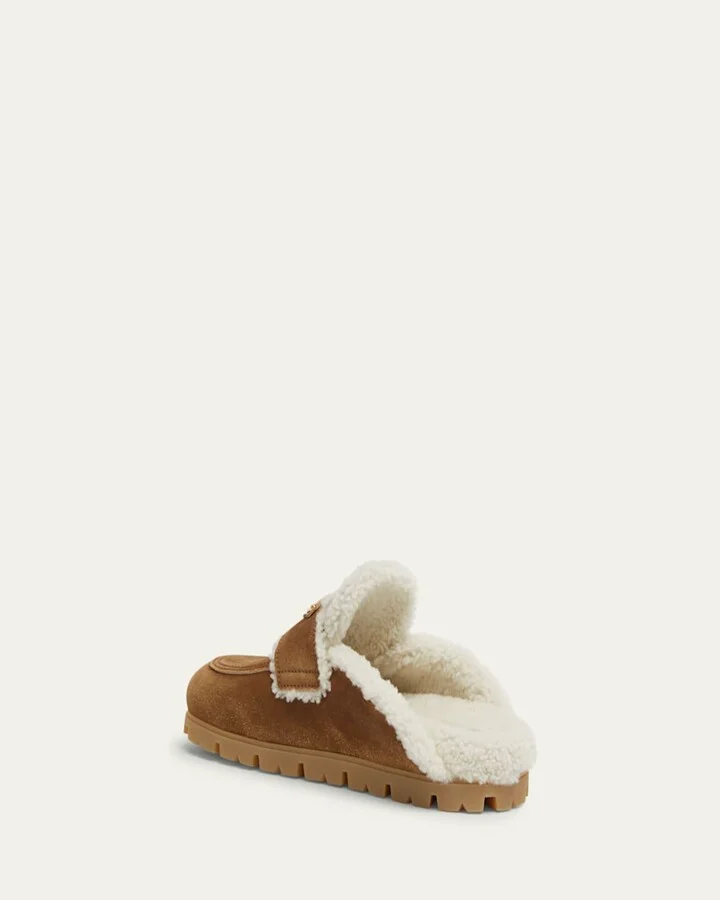 Suede Shearling Cozy Loafer Mules - Image 6