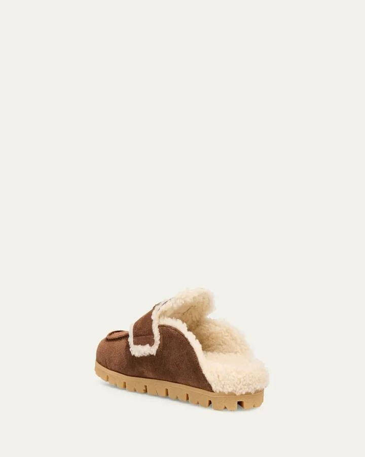 Suede Shearling Cozy Loafer Mules - Image 9