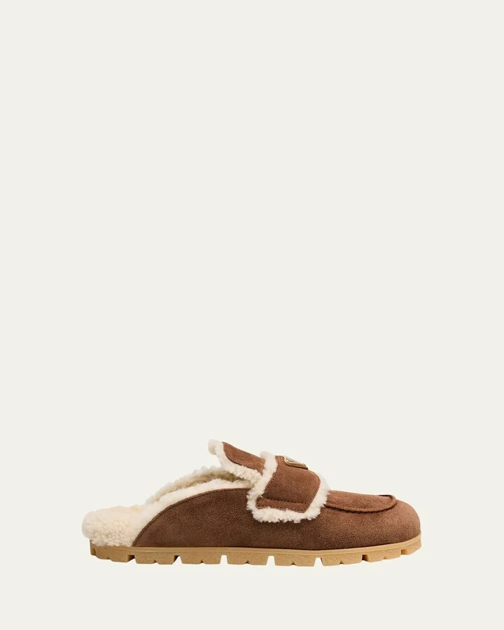 Suede Shearling Cozy Loafer Mules