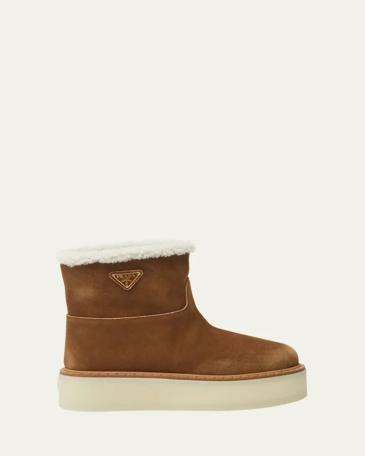 Suede Shearling Cozy Platform Booties