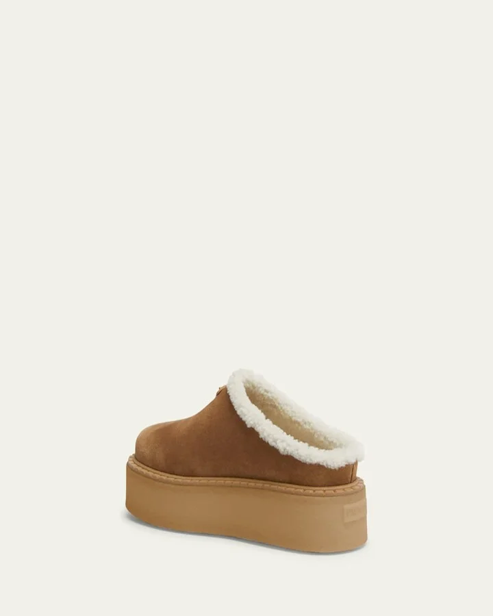 Suede Shearling Cozy Platform Mules - Image 2
