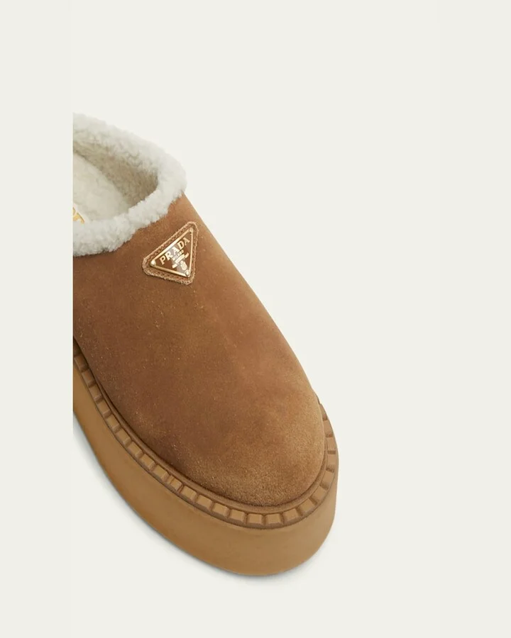 Suede Shearling Cozy Platform Mules - Image 6