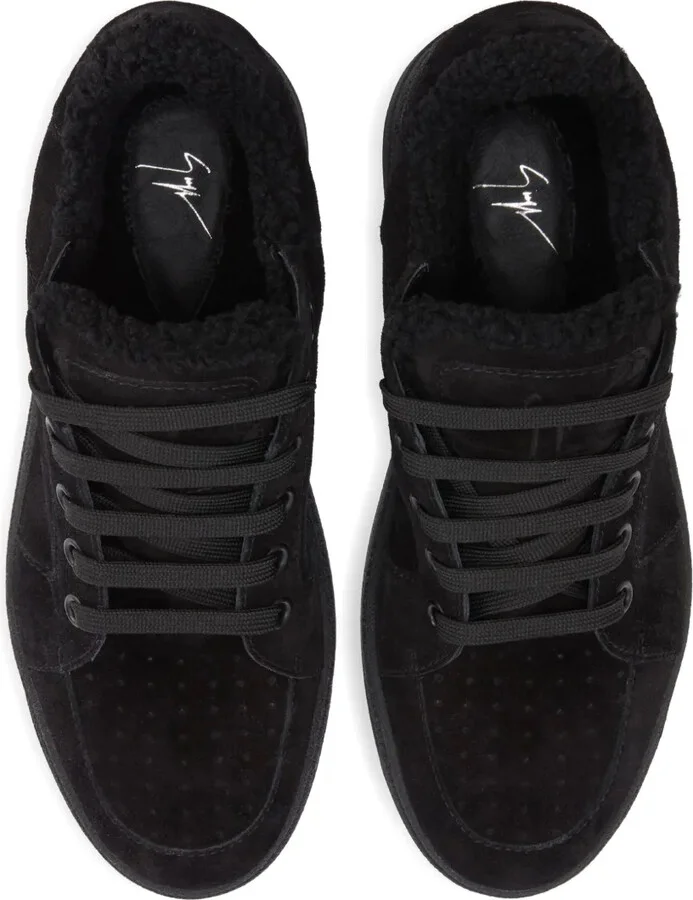 Suede Sheepskin Low-Top Sneakers - Image 3