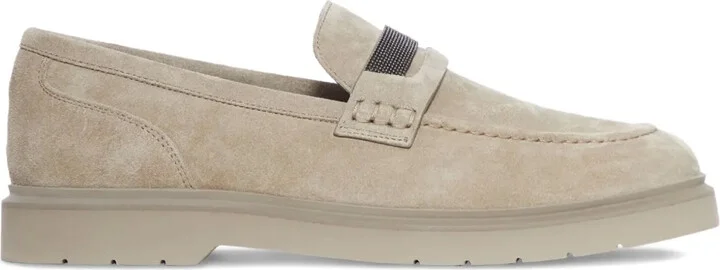 Suede Shiny Monili Loafers
