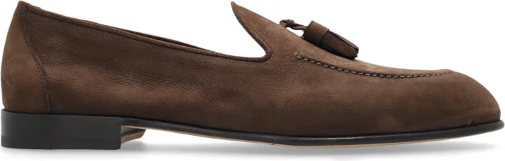 Suede Shoes Tassel Type Loafers, , - Brown
