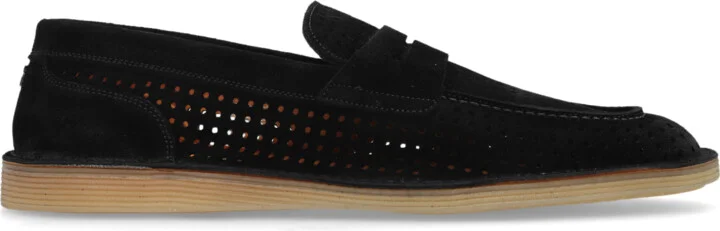 Suede Shoes Type Loafers, , - Black