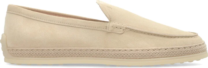 Suede Shoes Type Loafers, , - Cream