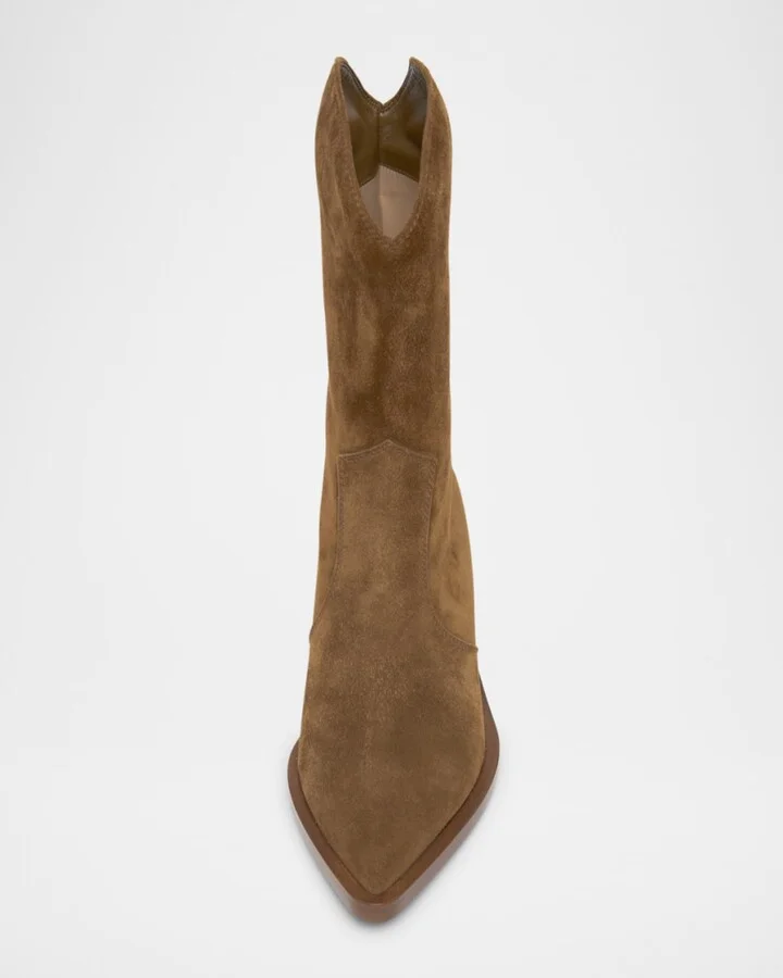 Suede Short Western Boots - Image 4