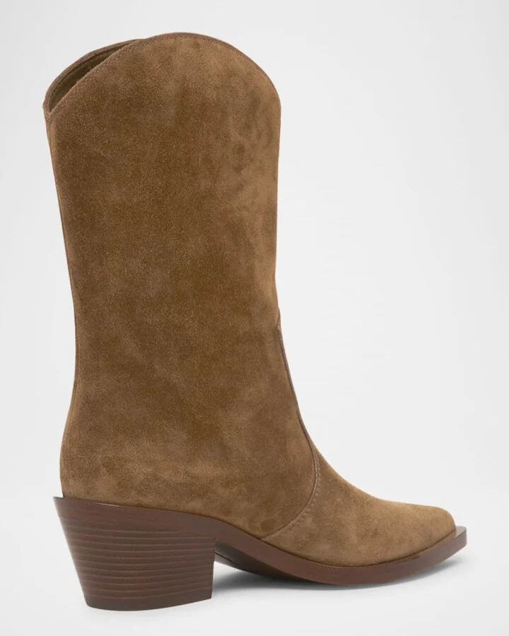 Suede Short Western Boots - Image 5
