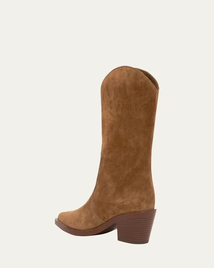 Suede Short Western Boots - Image 10