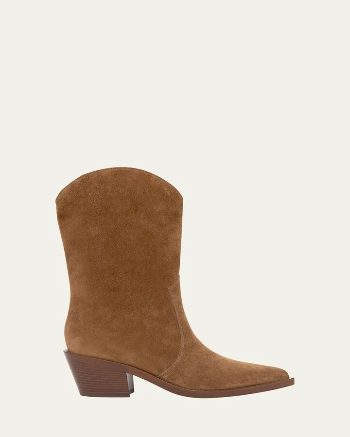 Suede Short Western Boots