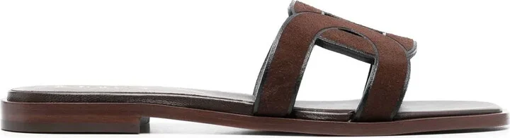 Suede Slide Sandals
