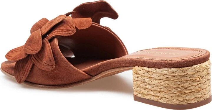 Suede Slide With Applied Flower - Image 3