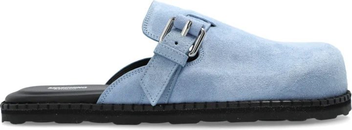 Suede Slides, , - Blue
