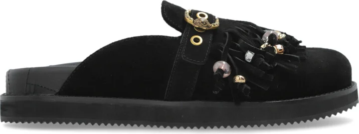 Suede Slides "Mayfair", , - Black