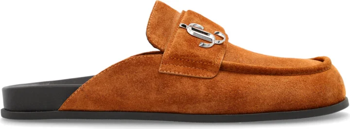 Suede Slides "Milo", , - Brown