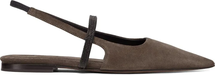 Suede Sling-Back Ballerinas