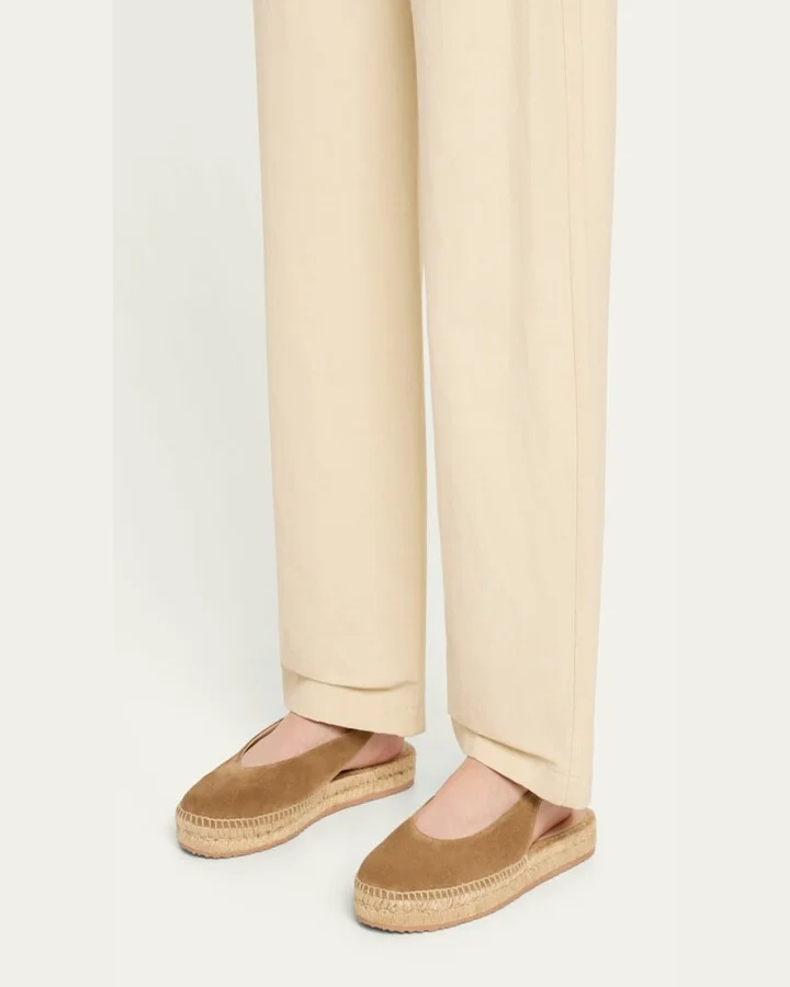 Suede Slingback Ballerina Espadrilles - Image 7