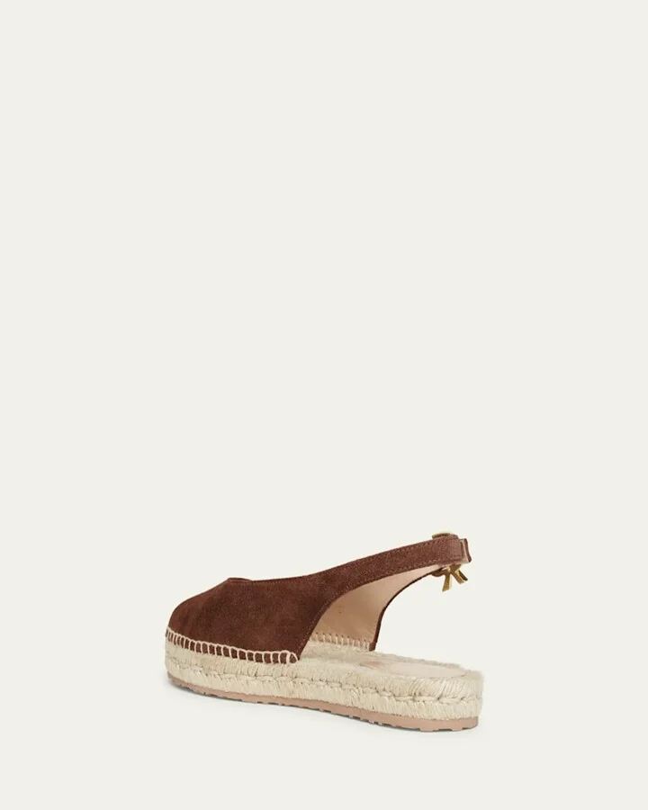 Suede Slingback Ballerina Espadrilles - Image 8