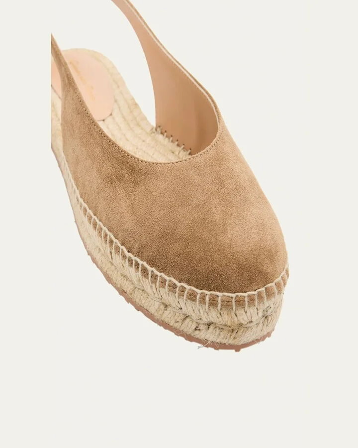 Suede Slingback Ballerina Espadrilles - Image 11