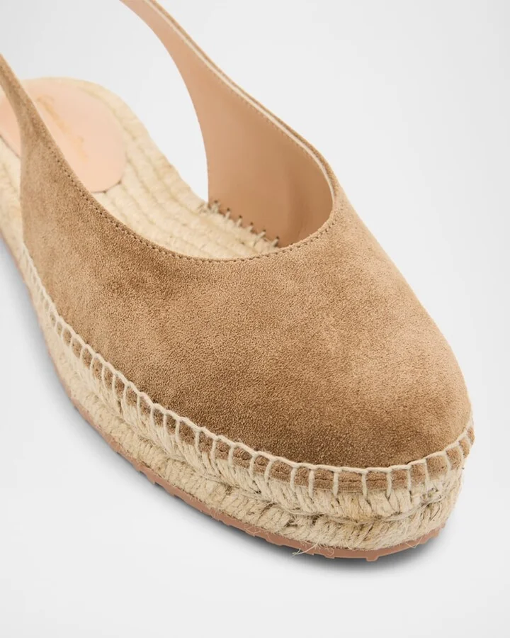 Suede Slingback Ballerina Espadrilles - Image 5