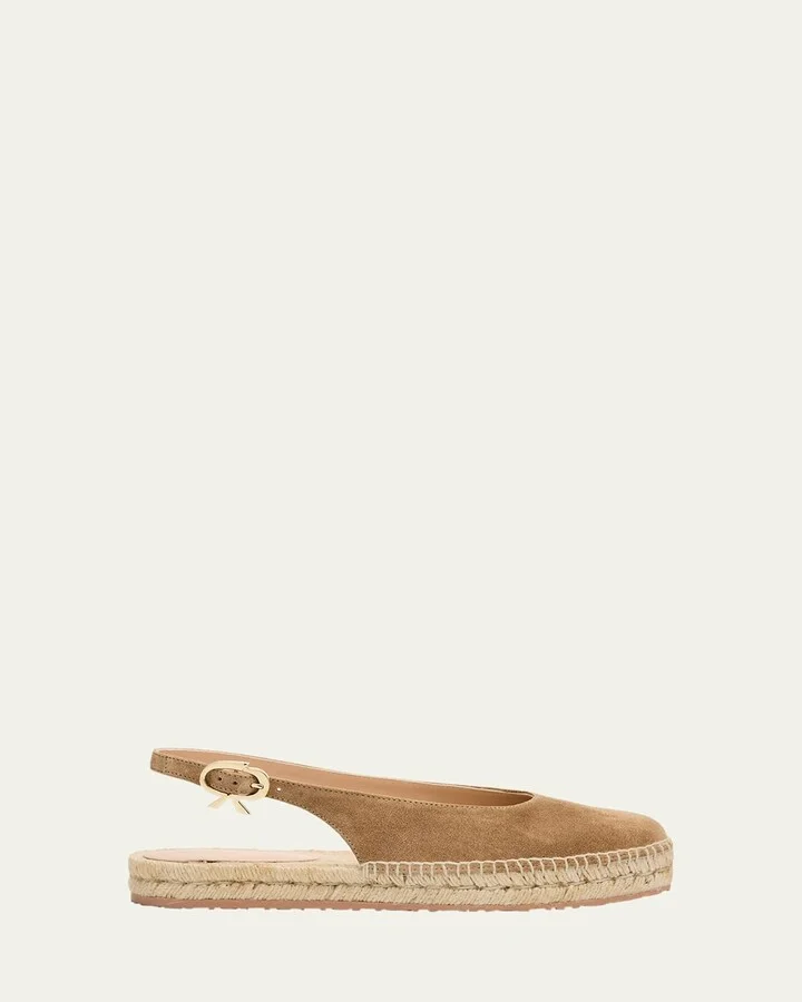 Suede Slingback Ballerina Espadrilles