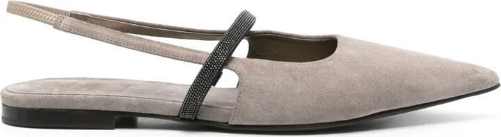 Suede Slingback Ballerinas