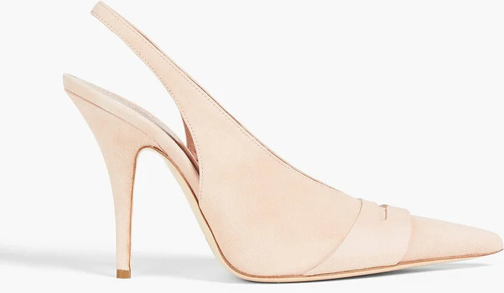Suede slingback pumps