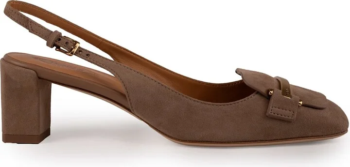 Suede Slingback Pumps