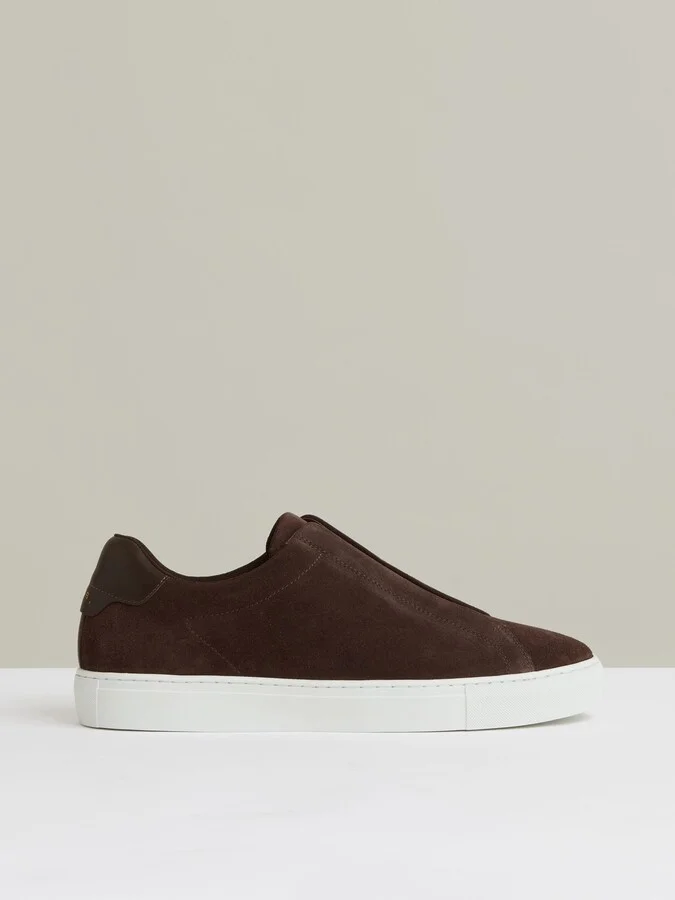 Suede Slip-on Elasticated Trainers