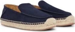 Suede slip-on espadrilles with jute sole- Dark Blue Men's Casual Shoes size 9