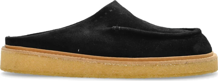 Suede Slippers, , - Black