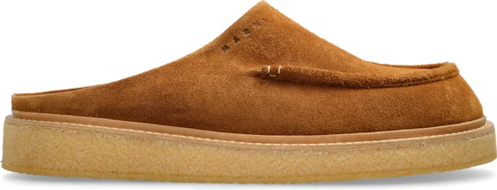 Suede Slippers, , - Brown