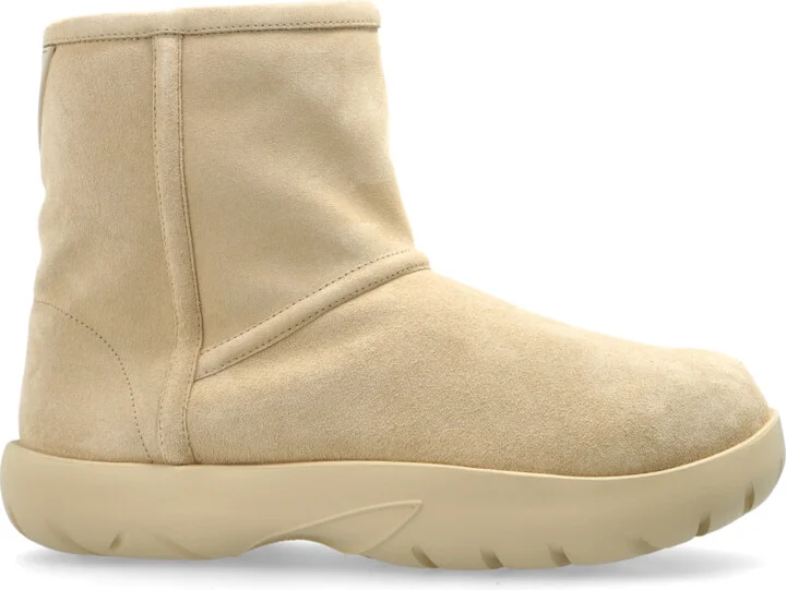 Suede Snow Boots, , - Cream