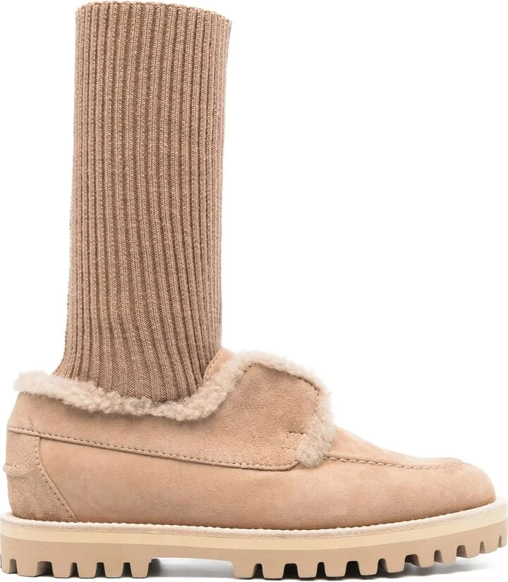 Suede Sock-Ankle Boots
