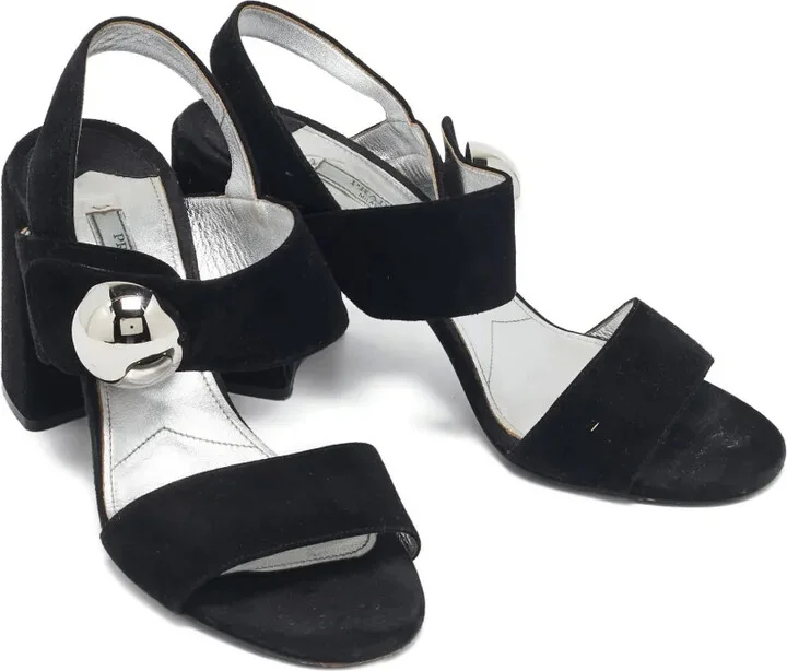 Suede Sphere Heel Sandals - Image 2