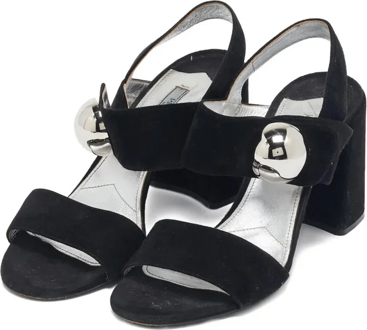 Suede Sphere Heel Sandals - Image 3
