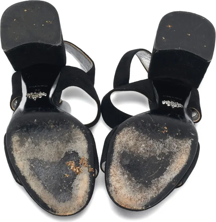 Suede Sphere Heel Sandals - Image 5