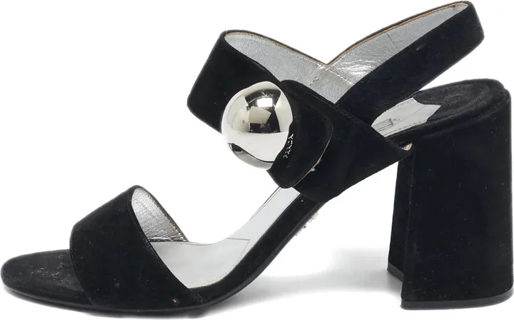 Suede Sphere Heel Sandals