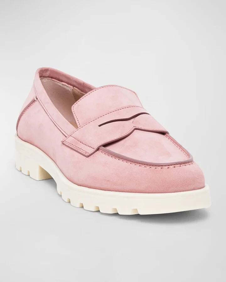 Suede Sporty Penny Loafers - Image 3