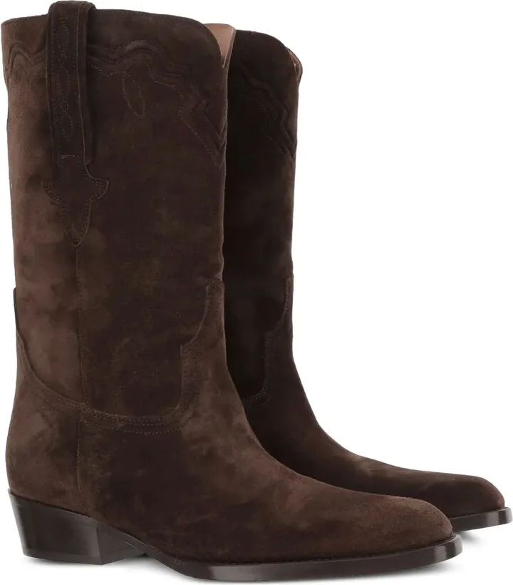 Suede Square-Toe Boots - Image 2
