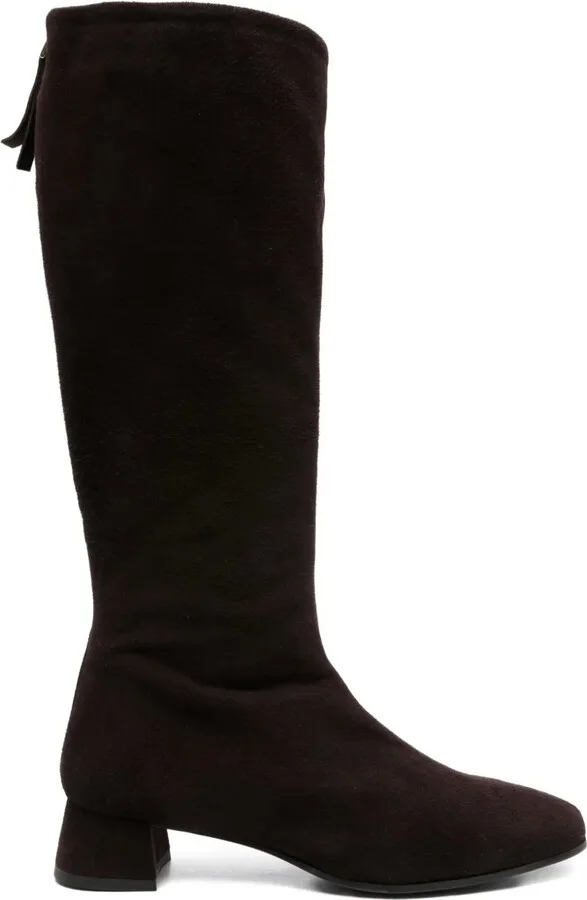 Suede Square-Toe Boots