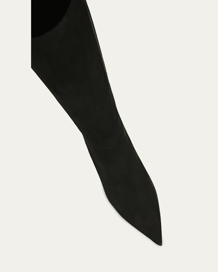 Suede Stiletto Knee Boots - Image 2