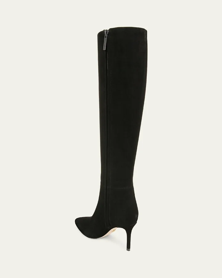 Suede Stiletto Knee Boots - Image 3