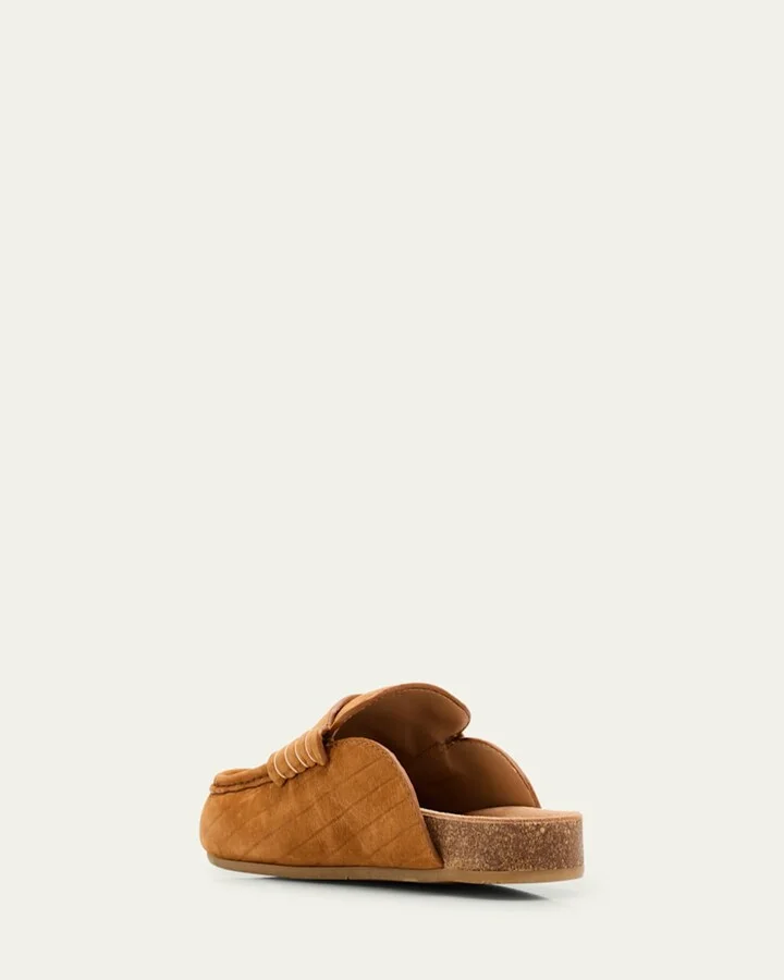 Suede Stitch Loafer Mules - Image 4